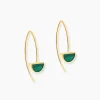 Boucles D'oreilles Pendantes Florica Or Jaune Malachite