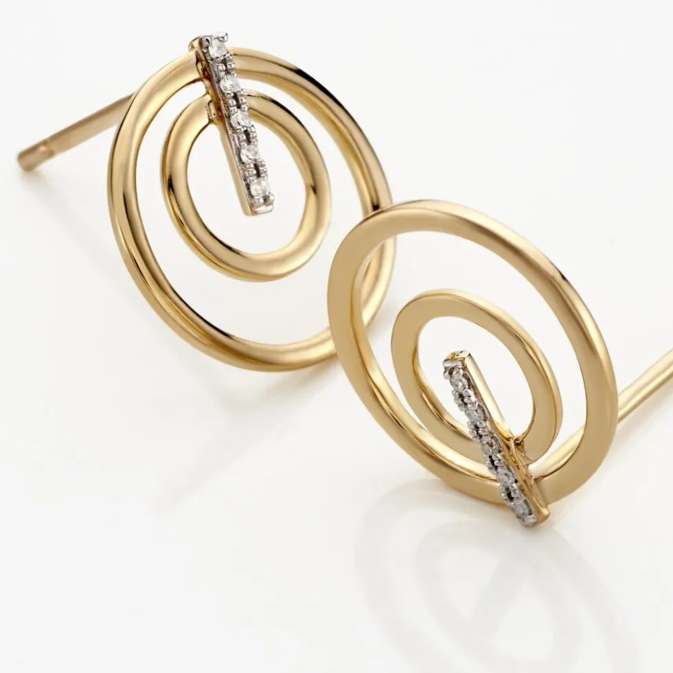 Boucles D'oreilles Pendantes Or Jaune Agafya Diamants