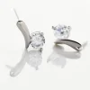 Boucles D'oreilles Pendantes April Argent Blanc Oxyde De Zirconium