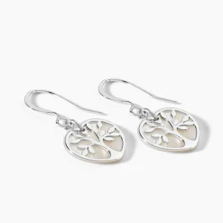 Boucles D'oreilles Pendantes Argent Blanc Vitto Nacres