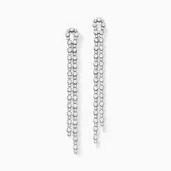 Boucles D'oreilles Pendantes Mayfair Argent Blanc Oxyde