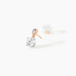 Boucles D'oreilles Pendantes Micheline Or Bicolore Oxyde De Zirconium