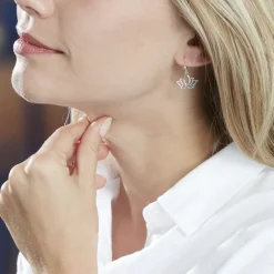 Boucles D'oreilles Pendantes Raia Argent Blanc