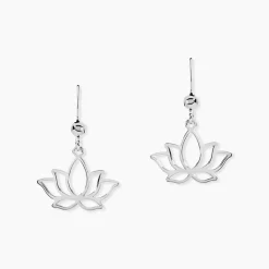 Boucles D'oreilles Pendantes Raia Argent Blanc