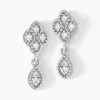 Boucles D'oreilles Pendantes Roseraie Argent Blanc Oxyde De Zirconium