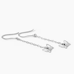 Boucles D'oreilles Pendantes Graziella Argent Blanc
