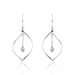 Boucles D'oreilles Pendantes Melaine Argent Blanc