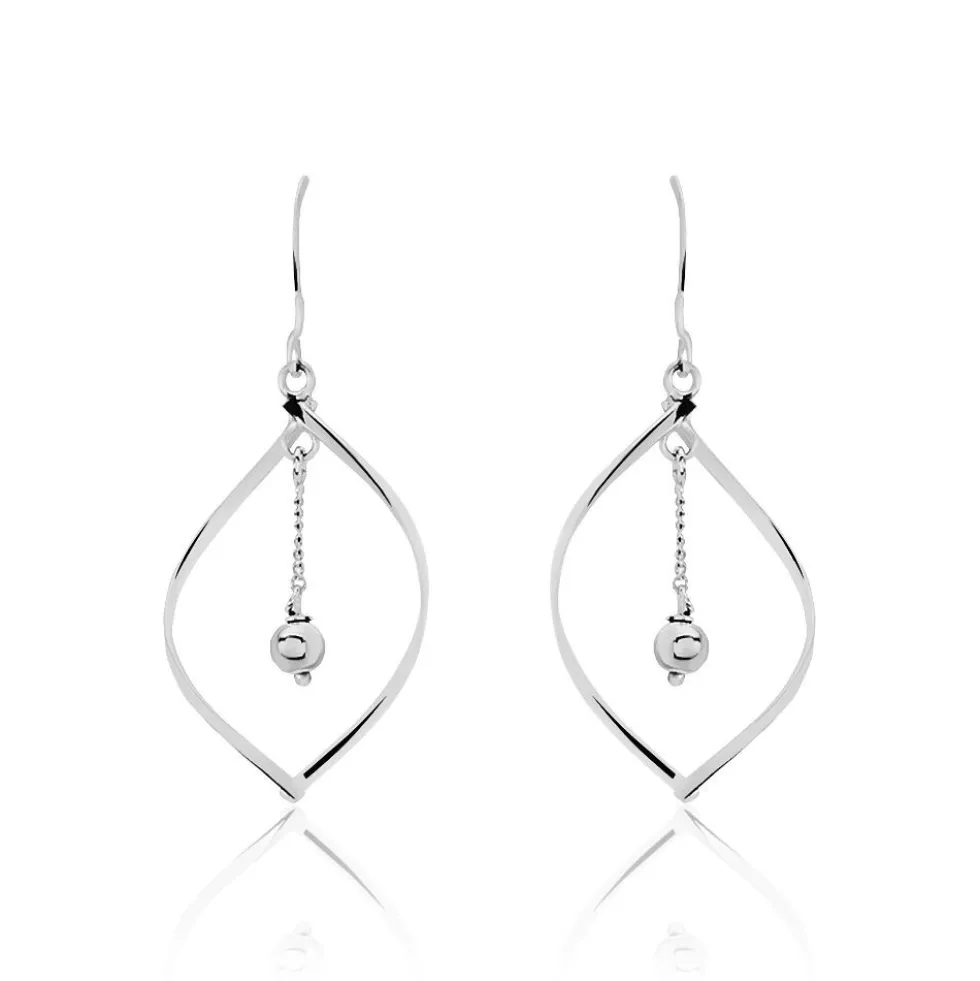 Boucles D'oreilles Pendantes Melaine Argent Blanc