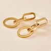 Boucles D'oreilles Pendantes Manille Acier Jaune