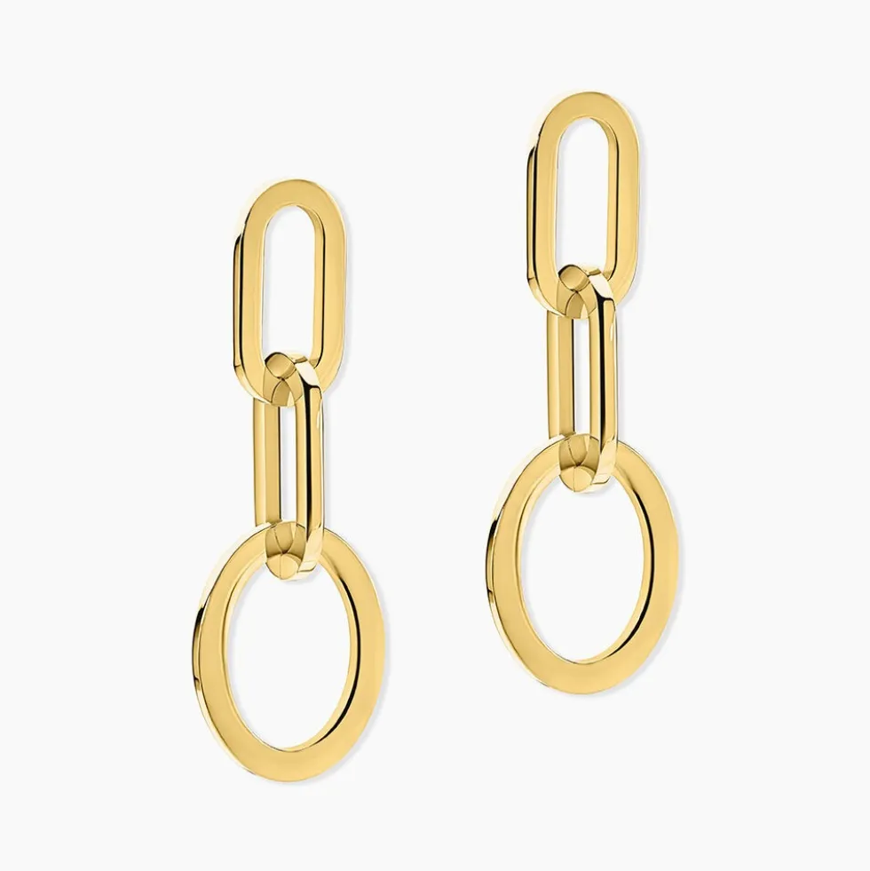 Boucles D'oreilles Pendantes Manille Acier Jaune