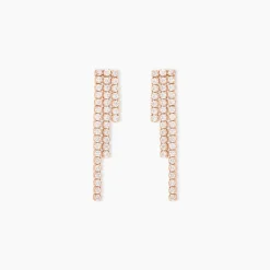 Boucles D'oreilles Pendantes Seline Argent Rose Oxyde De Zirconium