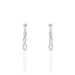 Boucles D'oreilles Pendantes Kessy Argent Blanc Oxyde De Zirconium