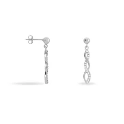 Boucles D'oreilles Pendantes Kessy Argent Blanc Oxyde De Zirconium