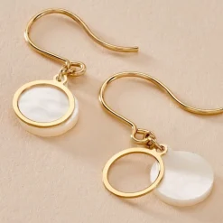 Boucles D'oreilles Pendantes Lucky Gems Or Jaune Nacre