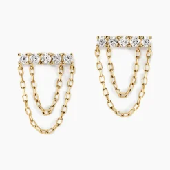 Boucles D'oreilles Pendantes Rowanne Or Jaune Diamant Synthétique
