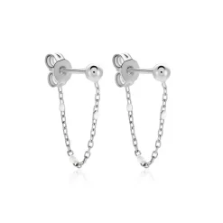Boucles D'oreilles Pendantes Molly Argent Blanc