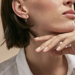 Boucles D'oreilles Pendantes Molly Argent Blanc