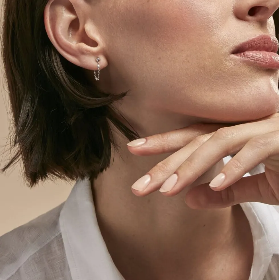 Boucles D'oreilles Pendantes Molly Argent Blanc