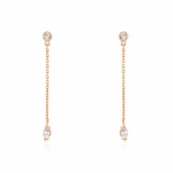 Boucles D'oreilles Pendantes Kenta Argent Rose Oxyde De Zirconium