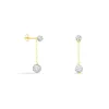 Boucles D'oreilles Pendantes Athena Or Jaune Strass