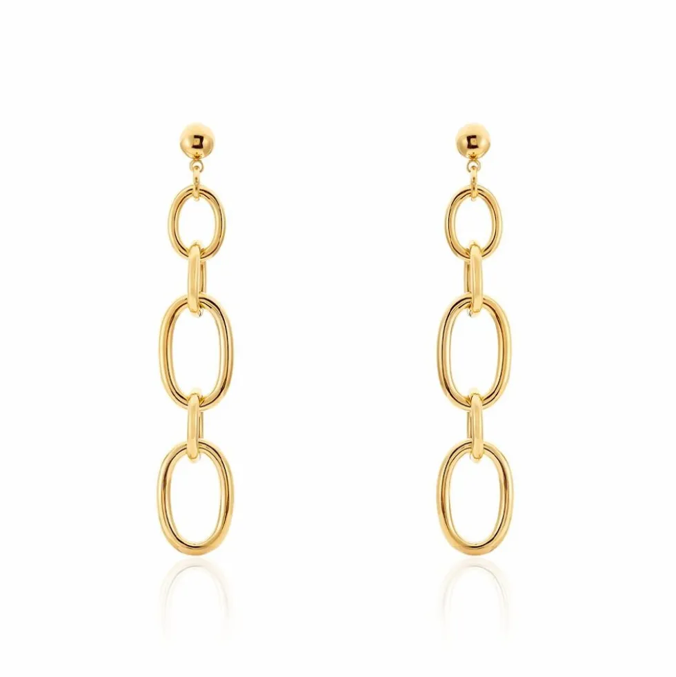 Boucles D'oreilles Pendantes Lina Acier Doré