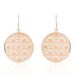 Boucles D'oreilles Pendantes Lace Acier Rose