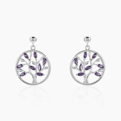 Boucles D'oreilles Pendantes Venka Argent Blanc Oxyde De Zirconium