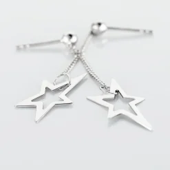 Boucles D'oreilles Pendantes Eloisa Argent Blanc