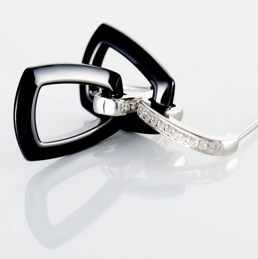Boucles D'oreilles Pendantes Ezra Argent Blanc Céramique Et Oxyde
