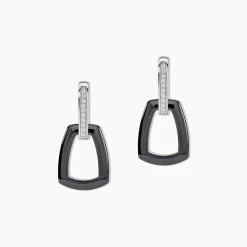 Boucles D'oreilles Pendantes Ezra Argent Blanc Céramique Et Oxyde