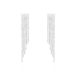 Boucles D'oreilles Pendantes Argent Blanc Vilko Oxyde