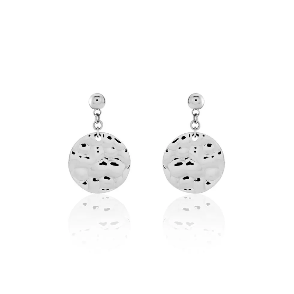 Boucles D'oreilles Pendantes Ines Acier Blanc