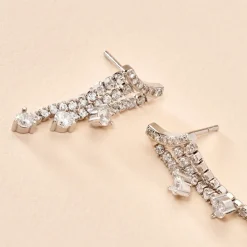 Boucles D'oreilles Pendantes Isalis Argent Blanc Oxyde De Zirconium