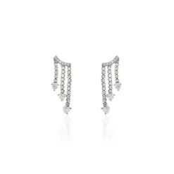 Boucles D'oreilles Pendantes Isalis Argent Blanc Oxyde De Zirconium