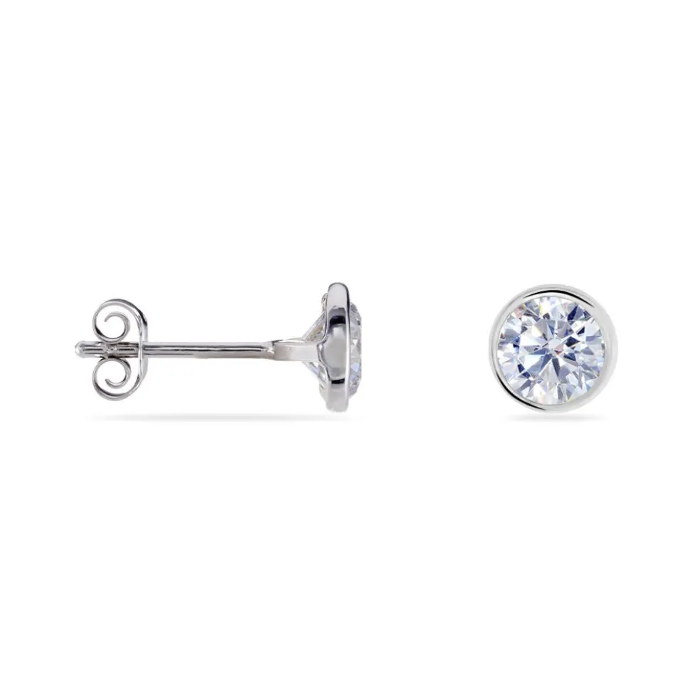 Boucles D'oreilles Pendantes Abha Argent Blanc Oxyde De Zirconium