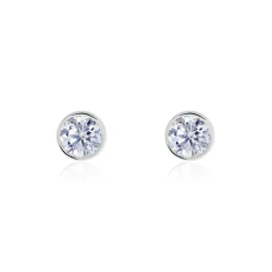 Boucles D'oreilles Pendantes Abha Argent Blanc Oxyde De Zirconium
