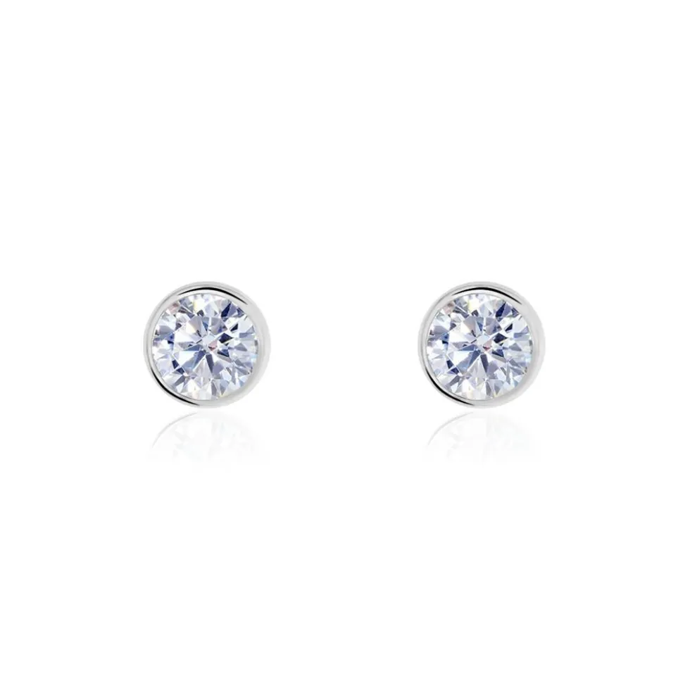 Boucles D'oreilles Pendantes Abha Argent Blanc Oxyde De Zirconium