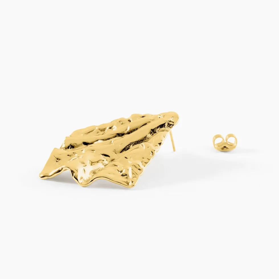 Boucles D'Oreilles Puces Abella Acier Jaune