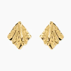 Boucles D'Oreilles Puces Abella Acier Jaune