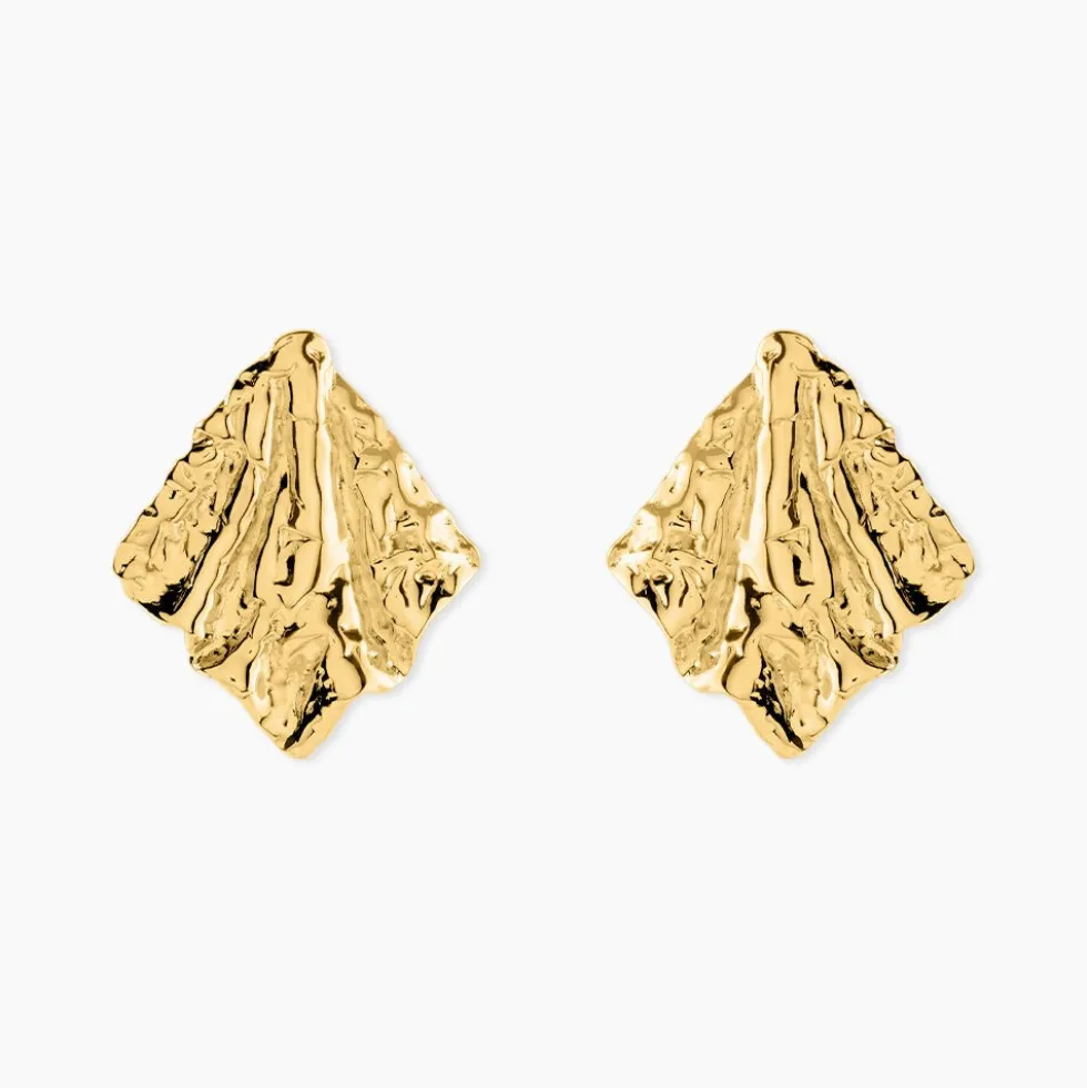 Boucles D'Oreilles Puces Abella Acier Jaune