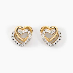 Boucles D'oreilles Puces Ablaye Or Jaune Oxyde De Zirconium