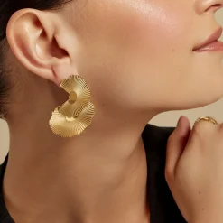 Boucles D'oreilles Puces Acier Jaune