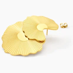 Boucles D'oreilles Puces Acier Jaune