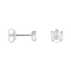 Boucles D'oreilles Puces Adria Argent Blanc Oxyde De Zirconium
