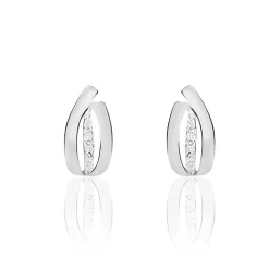 Boucles D'oreilles Puces Aelis Or Blanc Diamant