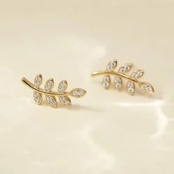Boucles D'oreilles Puces Ael Or Jaune Oxyde De Zirconium