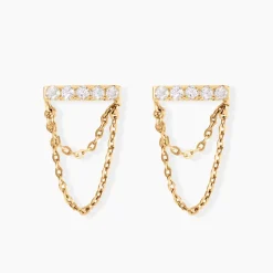 Boucles D'oreilles Puces Akilina Or Jaune Oxyde De Zirconium