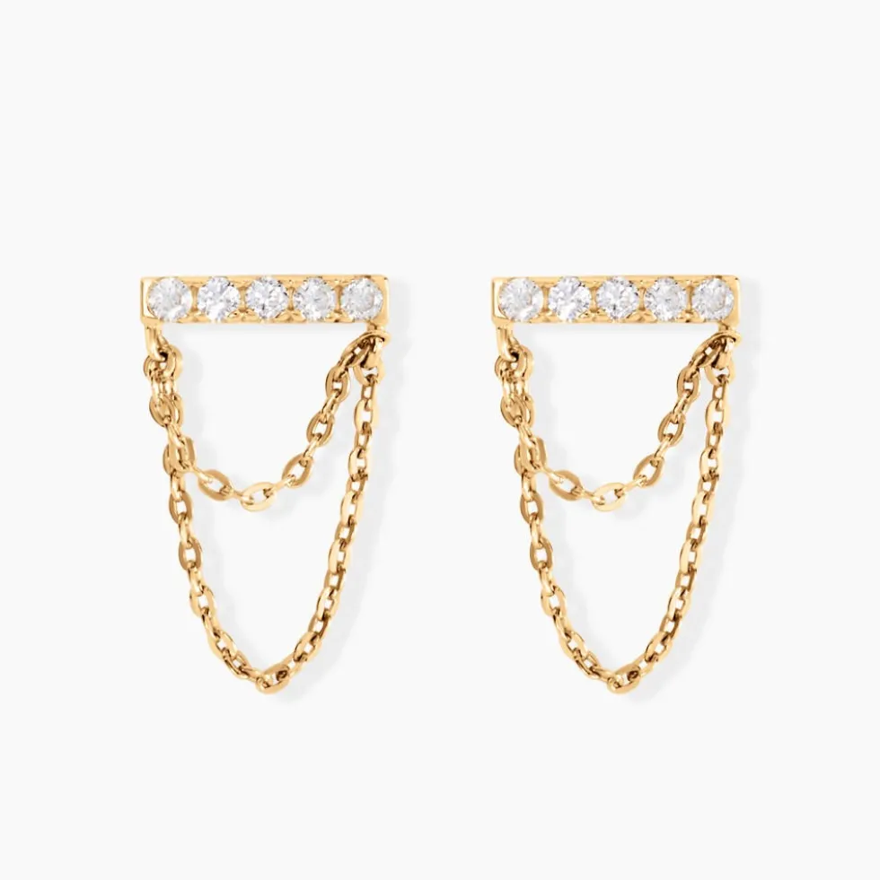 Boucles D'oreilles Puces Akilina Or Jaune Oxyde De Zirconium