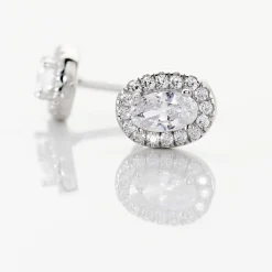 Boucles D'oreilles Puces Albertina Argent Blanc Oxyde De Zirconium