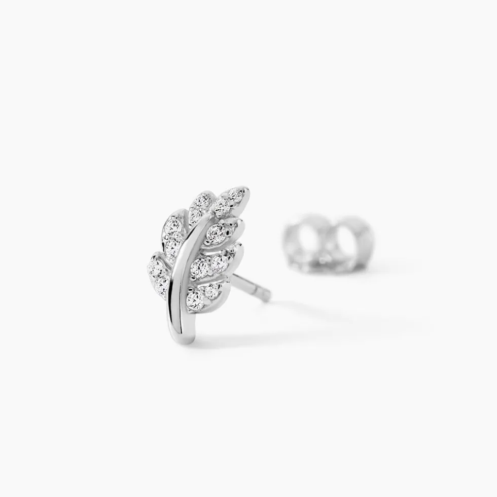 Boucles D'oreilles Puces Aleyna Argent Blanc Oxyde De Zirconium